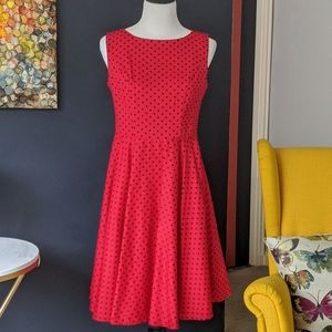 Miss Lulo red polkadot dress